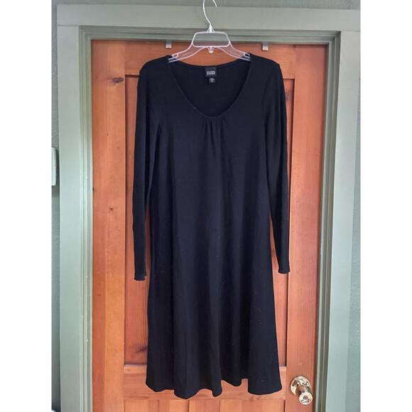 Eileen Fisher Dresses & Skirts - Eileen Fisher Black Scoop Neck Long Sleeve Dress XS